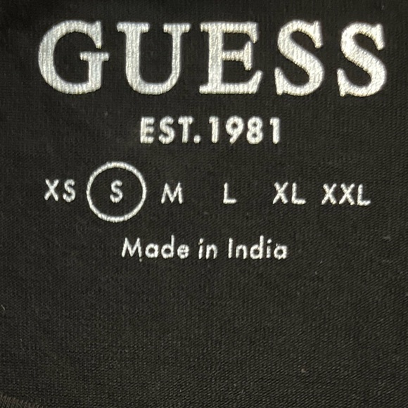 NEW Guess Rhinestone Embellished Short Sleeve Logo Tee in Black sze S - Picture 9 of 12